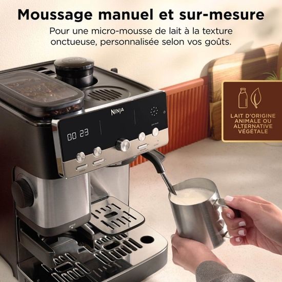 Machine à café compacte 2 en 1 NINJA Luxe - ES301EU - BaristaAssist, espresso et filtre - Noir & Inox – Image 8